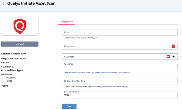Configuration Screen