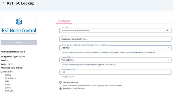 Configuration Screen