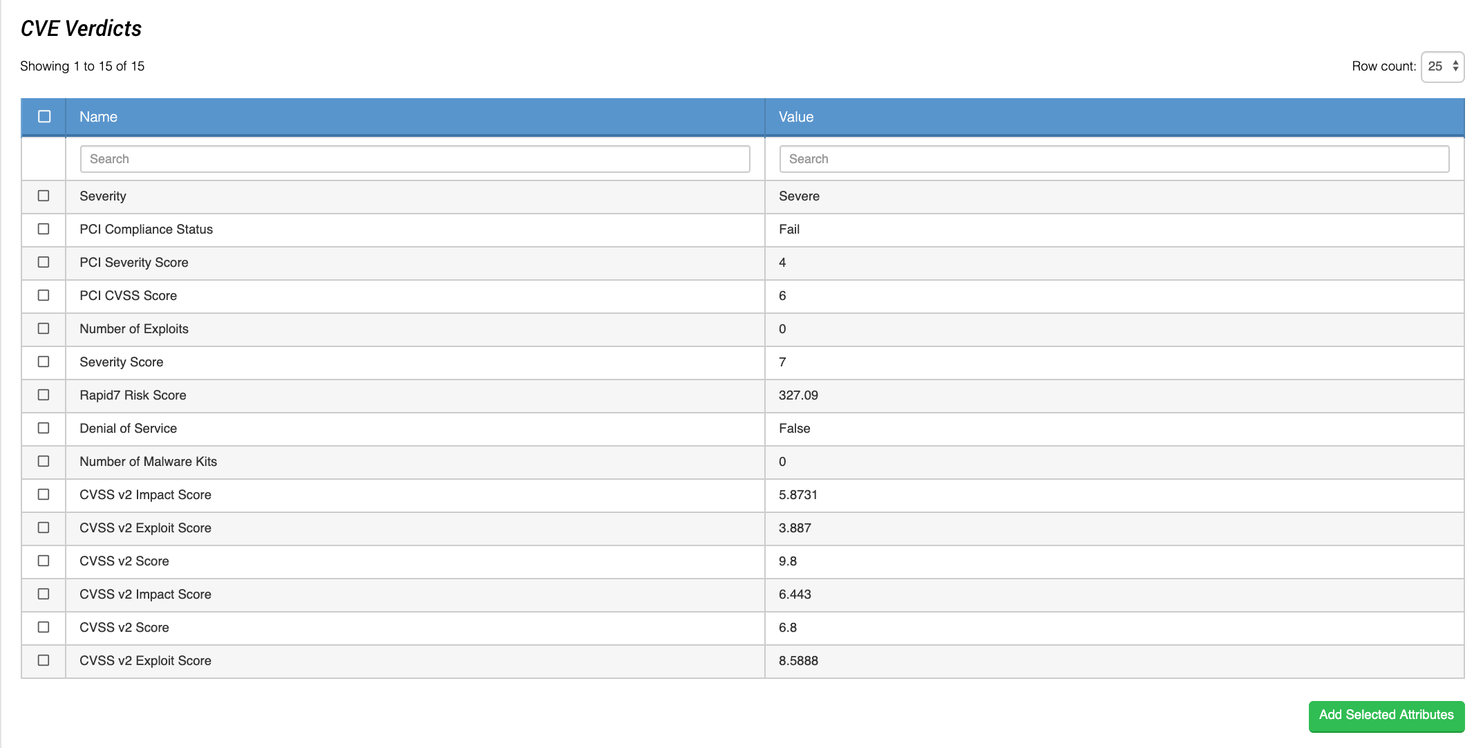 Verdict Result Example