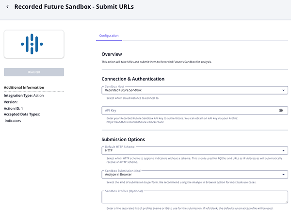 Configuration Screen