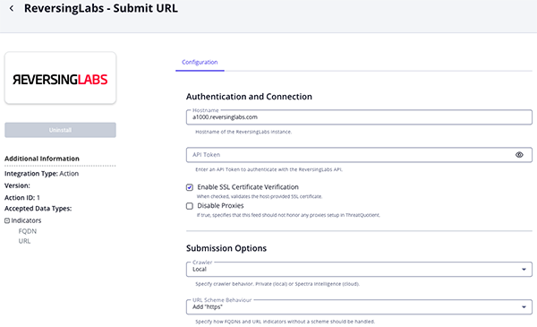 Submit URL Configuration Parameters