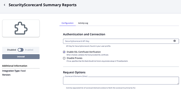 Configuration Screen