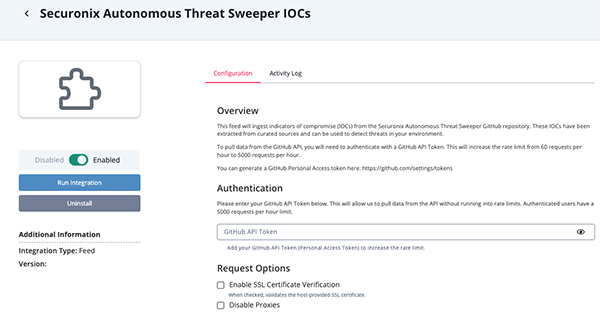 Securonix Autonomous Threat Sweeper IOC