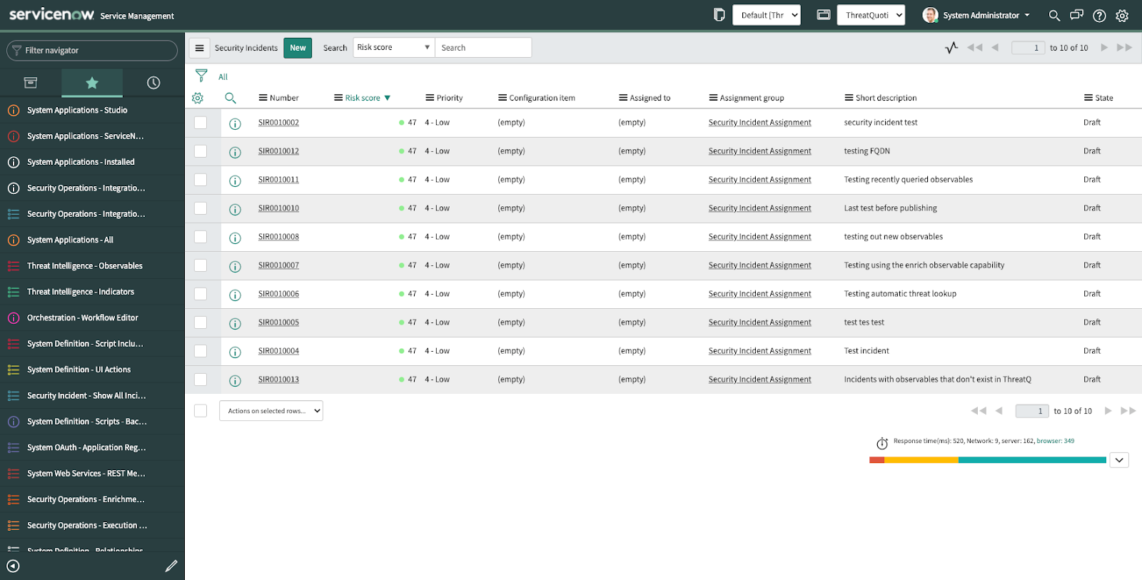 Creating a new security incident