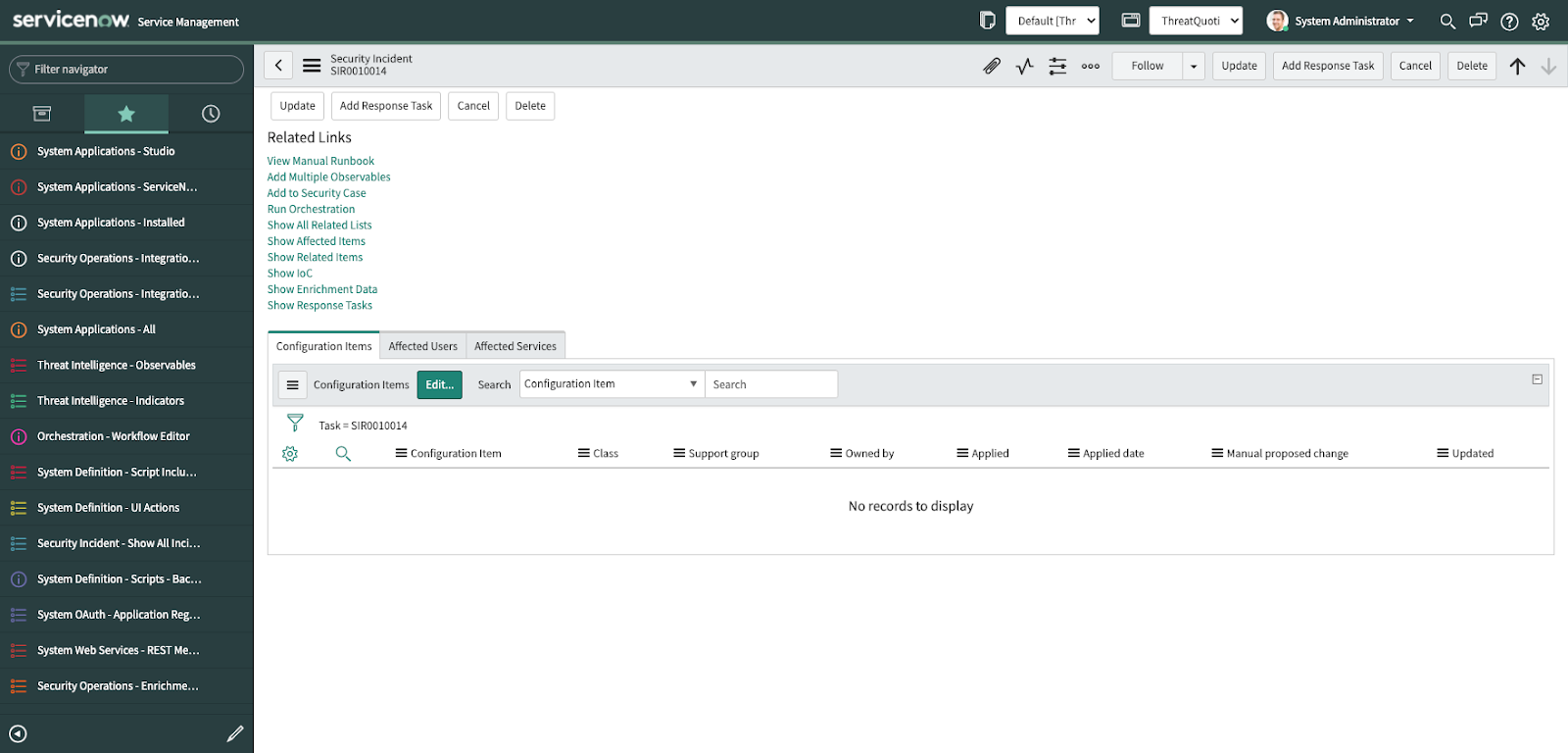 Add observable to the security incident