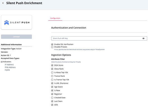 Configuration Screen
