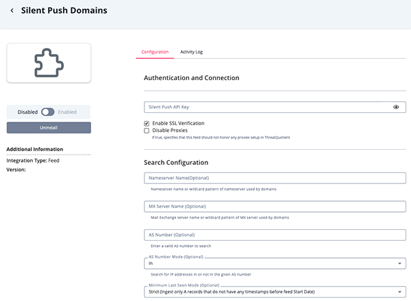 Configuration Screen