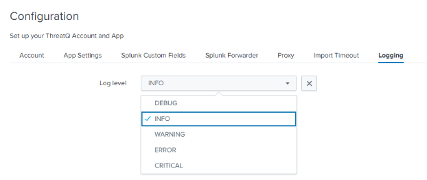 App Configuration - Logging Tab