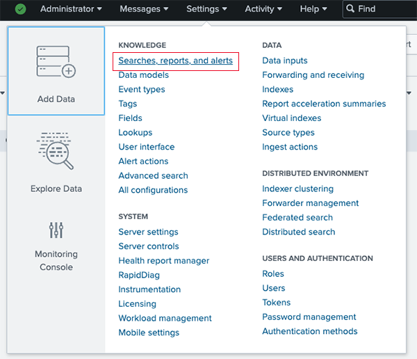 Searches, Reports, and Alerts Example