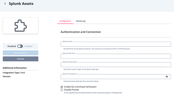 Configuration Screen