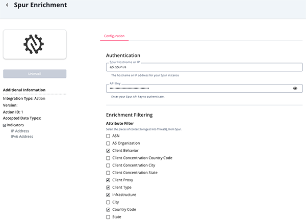 Configuration Screen