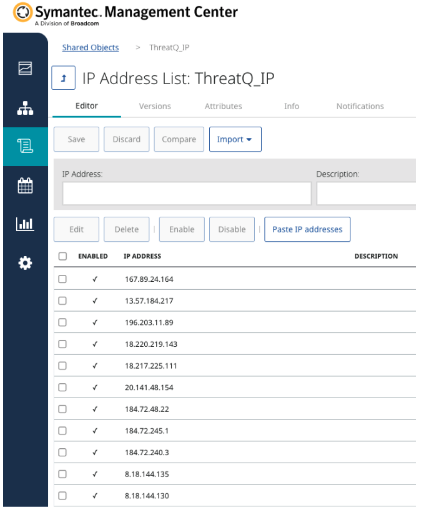Management Center - Example List