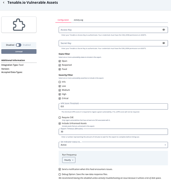 Configuration Screen