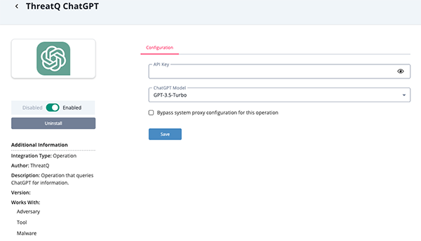 Configuration Screen