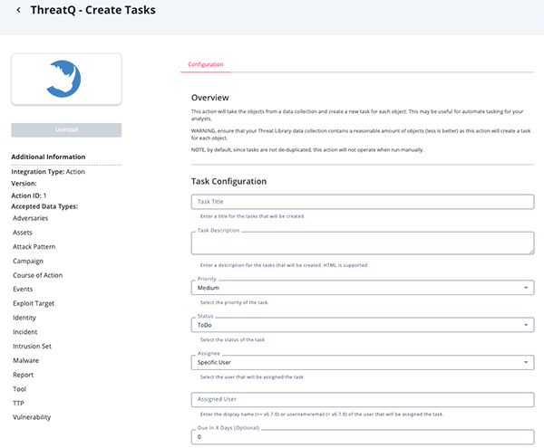 Configuration Parameters Screen
