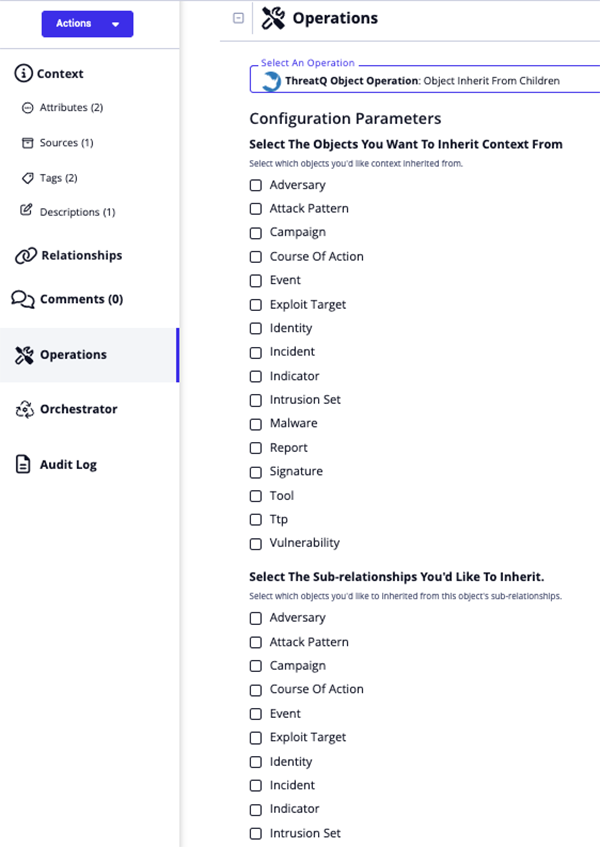 Object Inherit from Children Run Configuration Options
