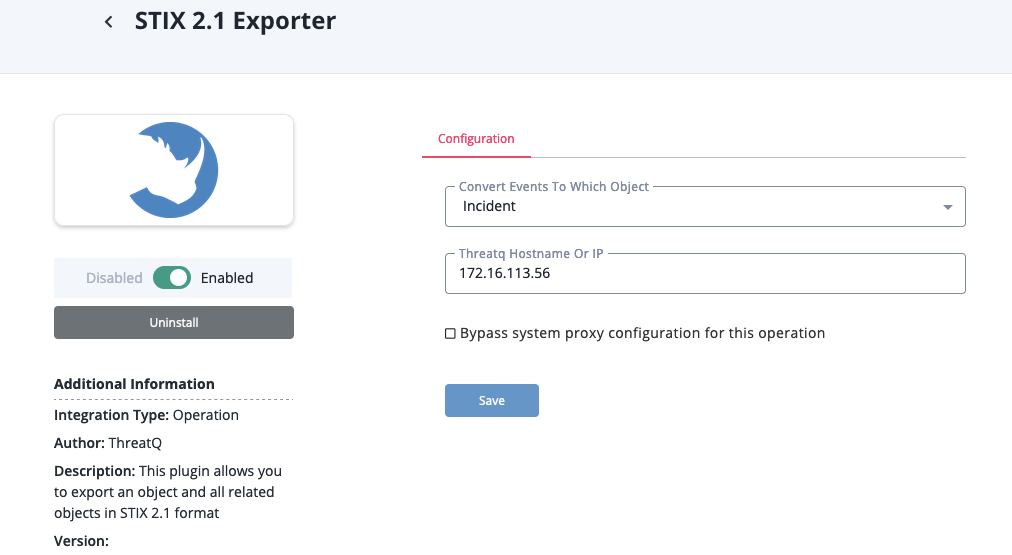 Configuration Screen