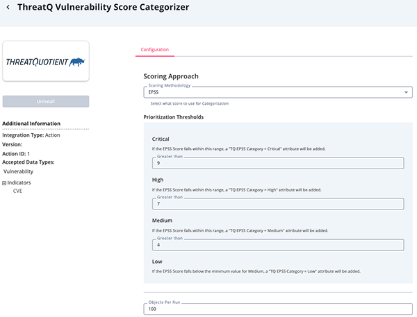 Configuration Screen