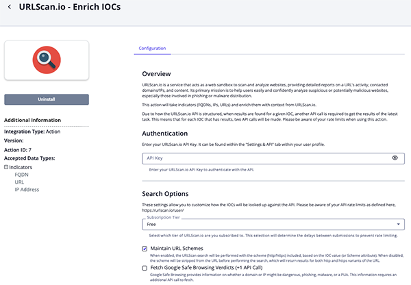 Configuration Screen