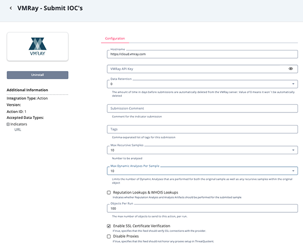 Configuration Screen
