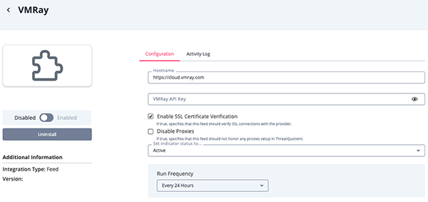Configuration Screen