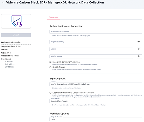 Manage XDR Network Data Collection Configuration Screen Manage XDR Network Data Collection Configuration Screen