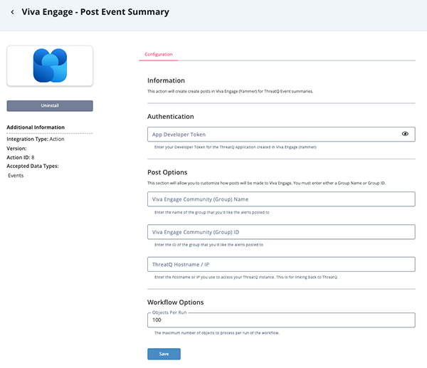 Configuration Screen