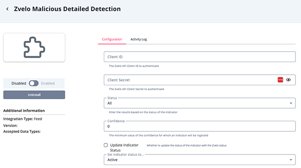 Configuration Screen