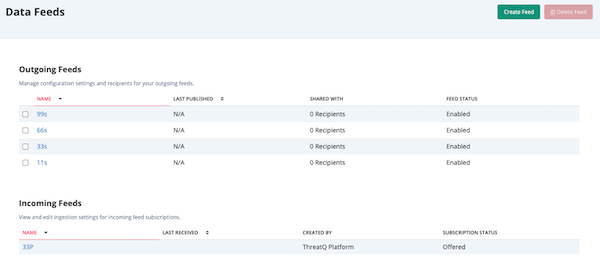 Data Feeds Page