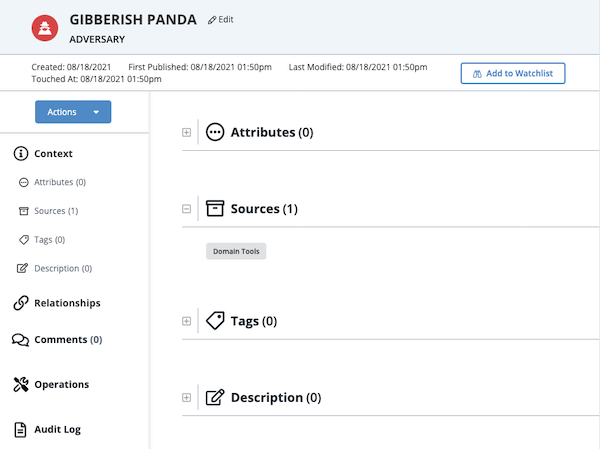 Object Details Page