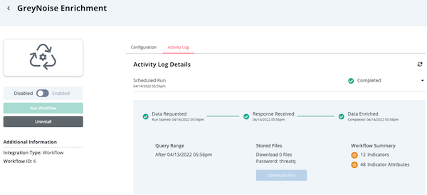 Workflow Activity Log