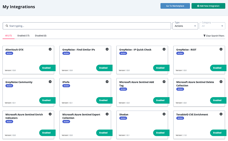 My Integrations Page