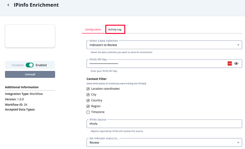 Advanced Workflow Configuration Screen