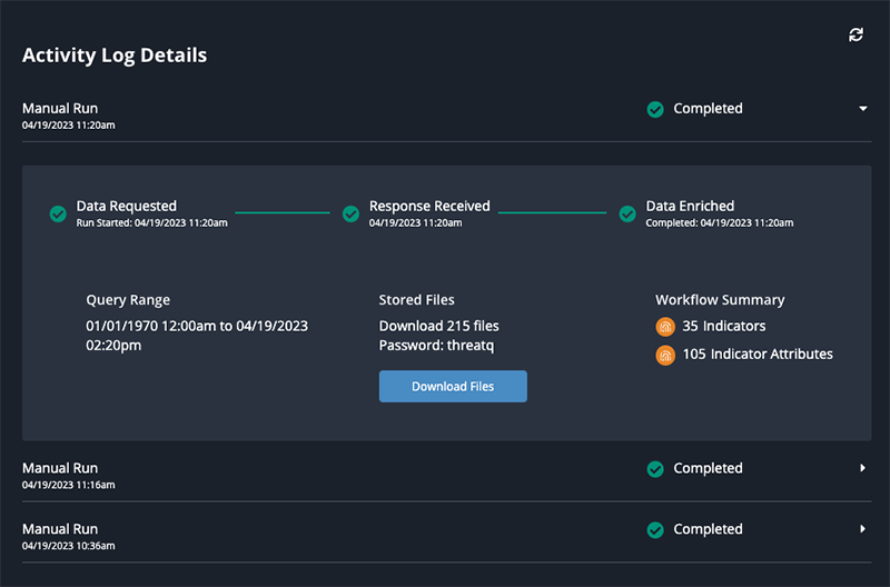 Activity Log Example
