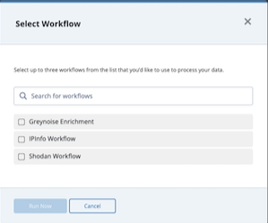Select Workflow dialog box