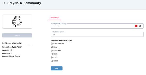 Action Details Page