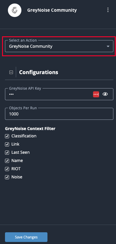Select an Action Field