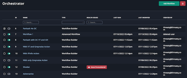 Orchestrator Page