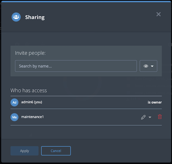 Sharing Dialog Box