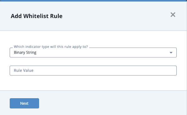 Add Whitelist Rule Window