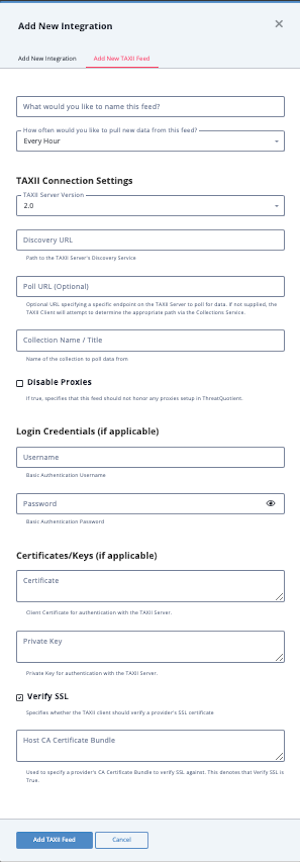 Add TAXII Feed