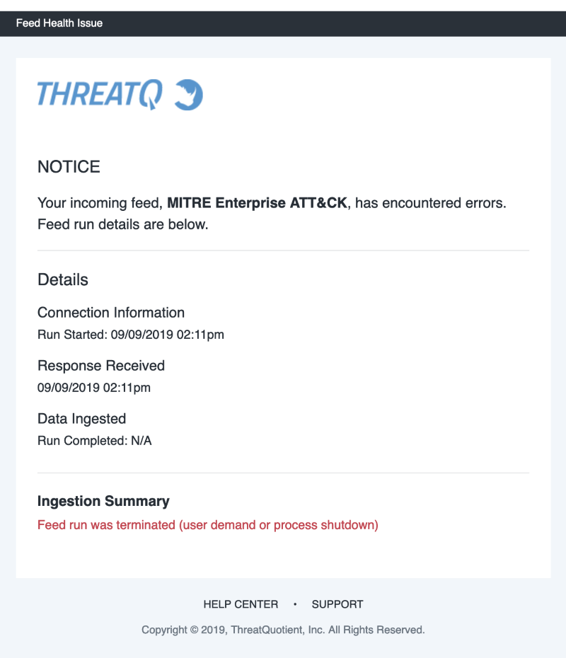Feed Health Email Alert