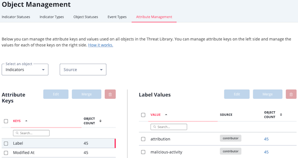 Attribute Management Tab