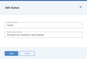Edit Status Window