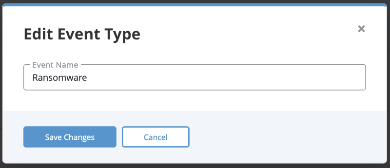 Edit Event Type