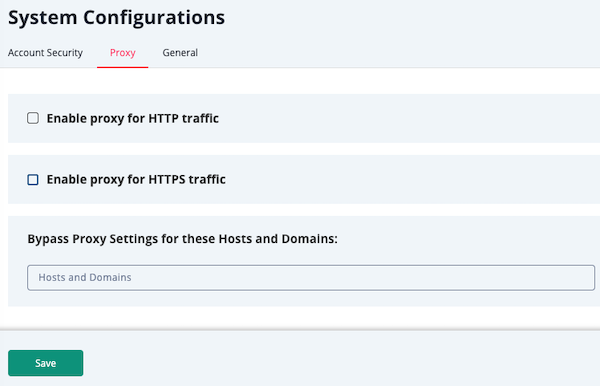 Proxy Configuration