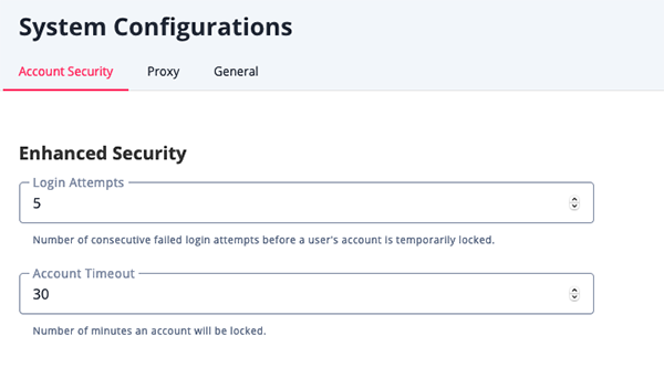 Account Security Tab