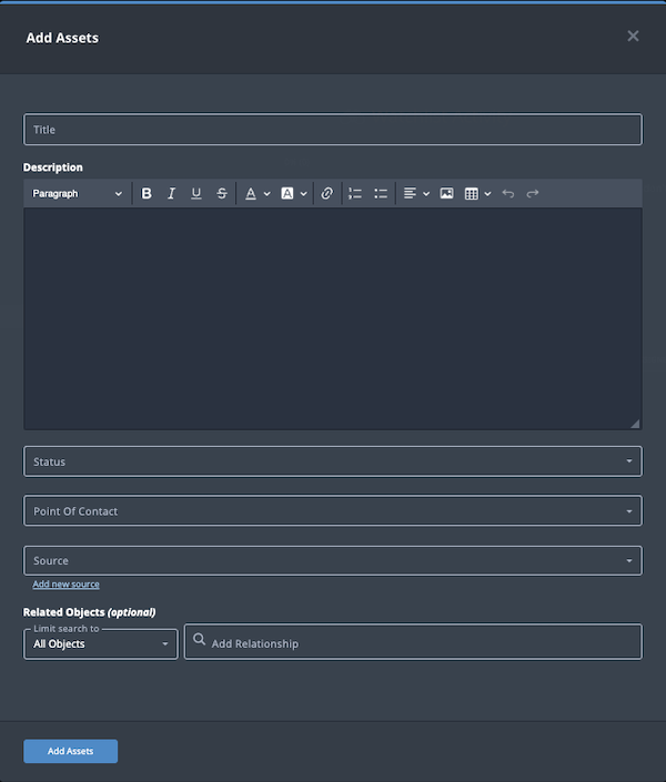Add Assets