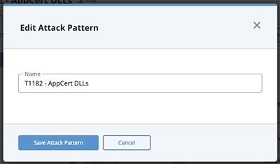 Edit Attack Pattern window