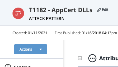Attack Pattern details page